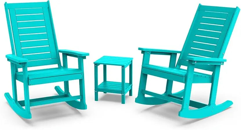 Outdoor 3-Piece - 2 Rocking Chairs with 1 Side Table