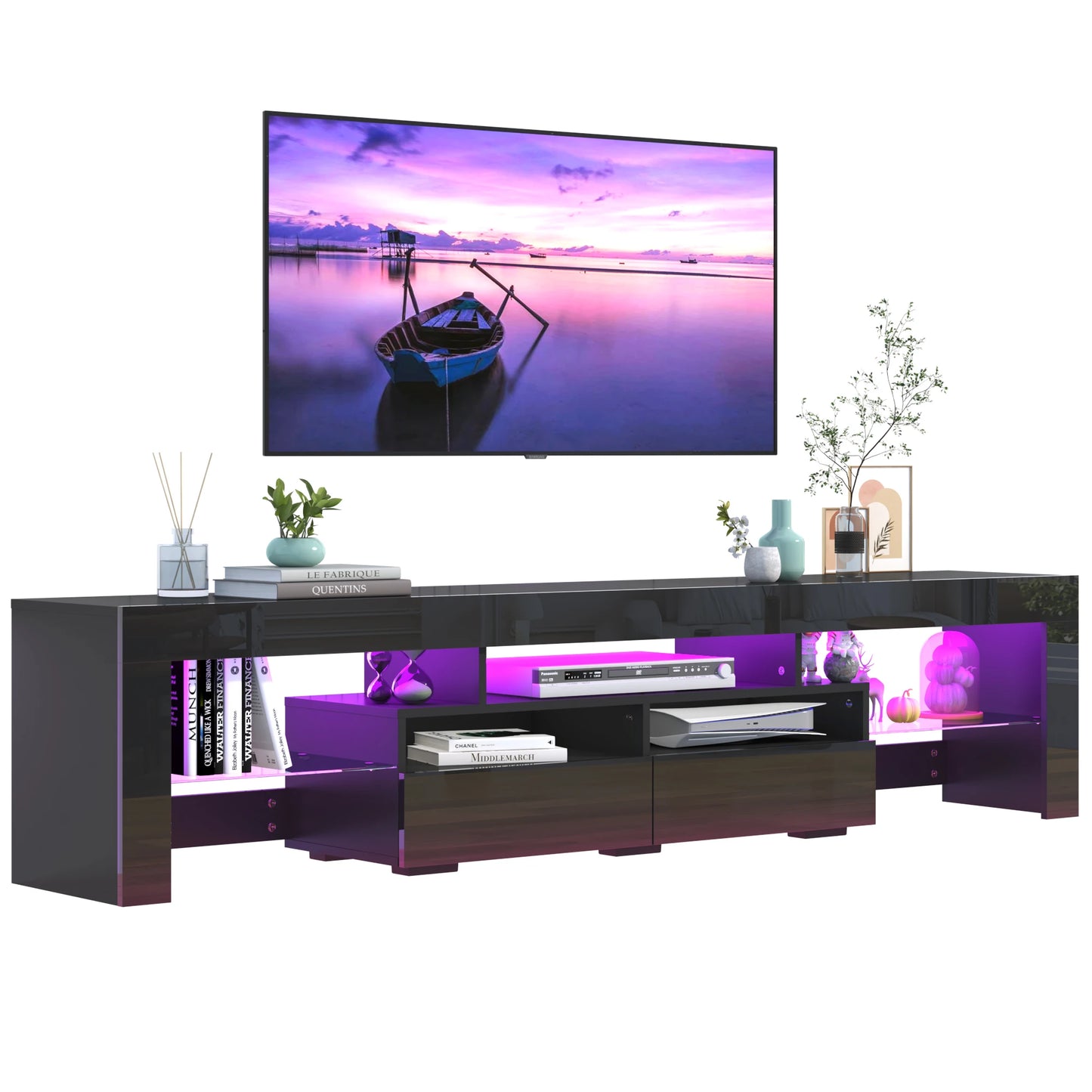 LED TV Stand w/20 Colors & Storage