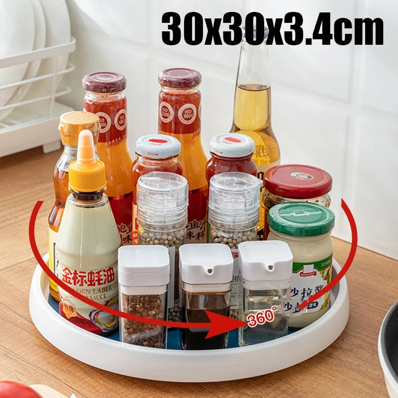 1/4Pcs 360 Rotatable Anti Sliding Kitchen Condiment Rotatable Storage