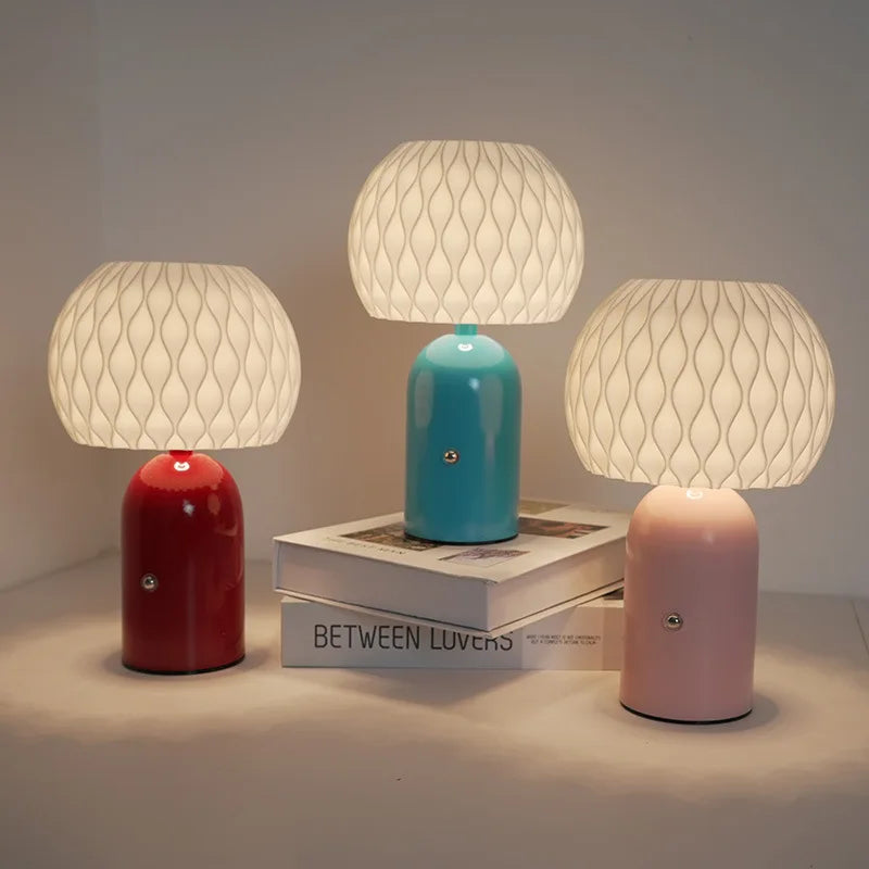 Cross border table lamp bedside lamp touch wireless charging new mushroom camping restaurant dimming bedroom night light
