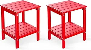 Outdoor-Side-Tables, Set of 2 Patio End-Table