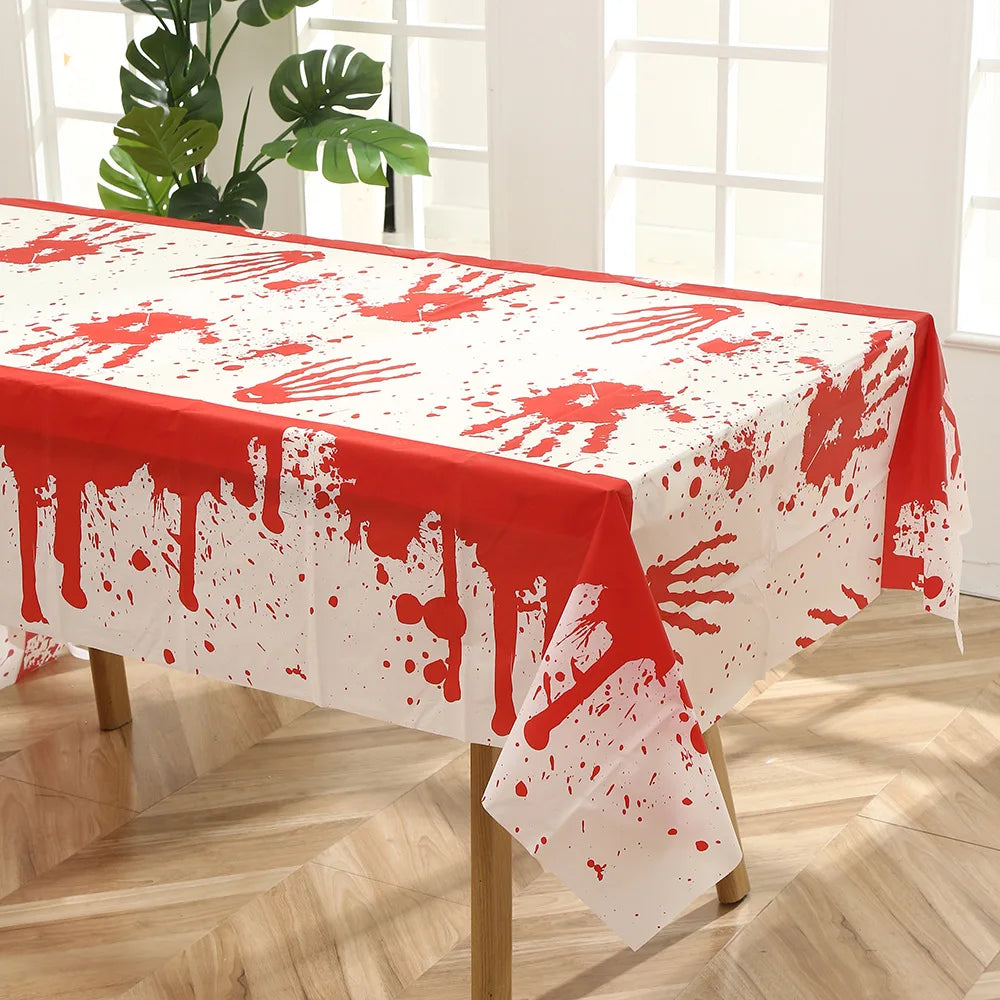 1Pcs Halloween Skeleton Pumpkin Spider Tablecloth Party Decoration