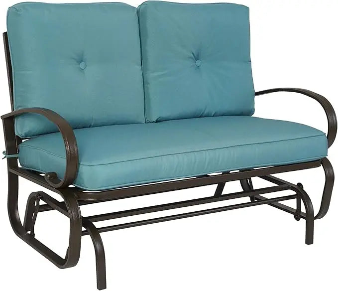Patio Glider Bench - Rocking Loveseat and Cushioned Seats for Patio
