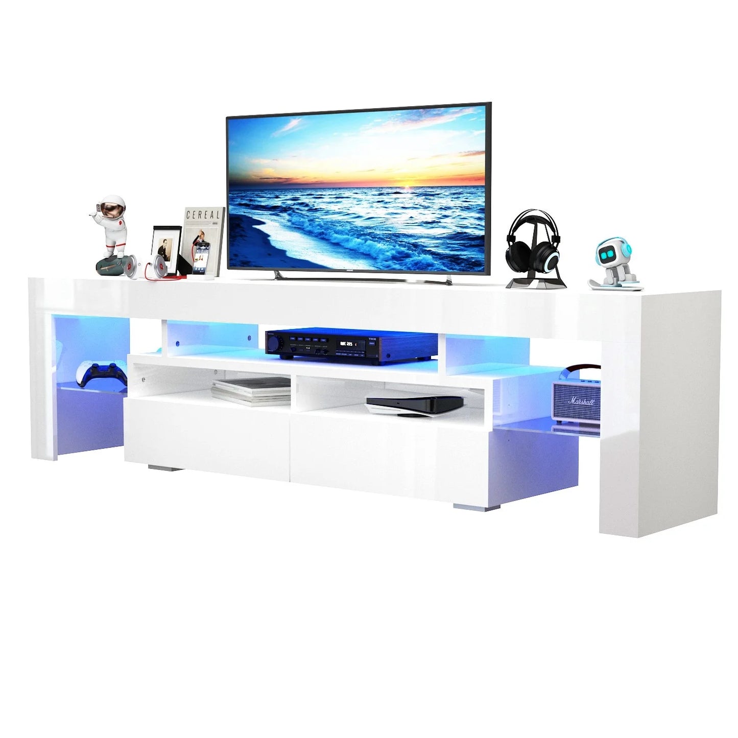 LED TV Stand w/20 Colors & Storage