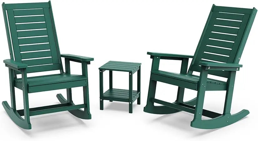 Outdoor 3-Piece - 2 Rocking Chairs with 1 Side Table