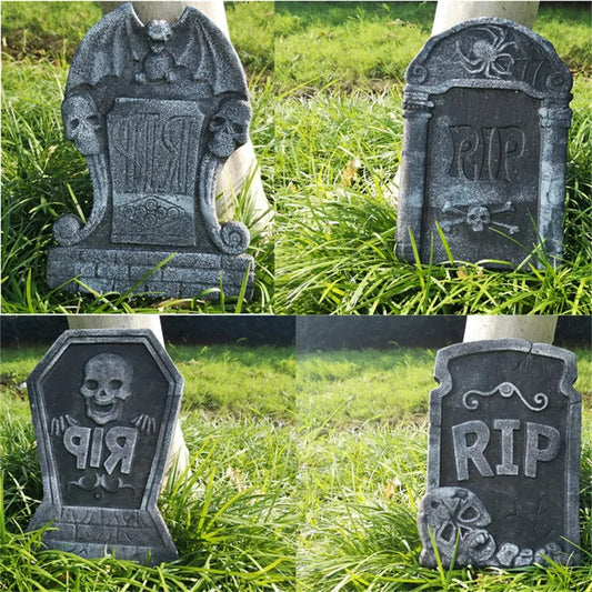 Halloween Decoration Foam Skeleton Tombstone With RIP Letters Props