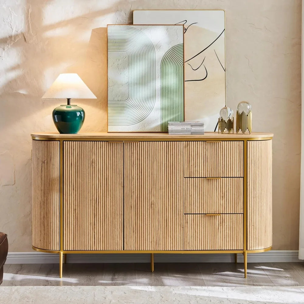 Fluted Sideboard Buffet Cabinet