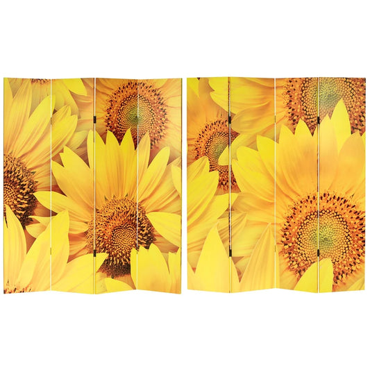 Tall Sunflowers Canvas Room Divider, 4 Panel Foldable, Lightweight Screen Partition