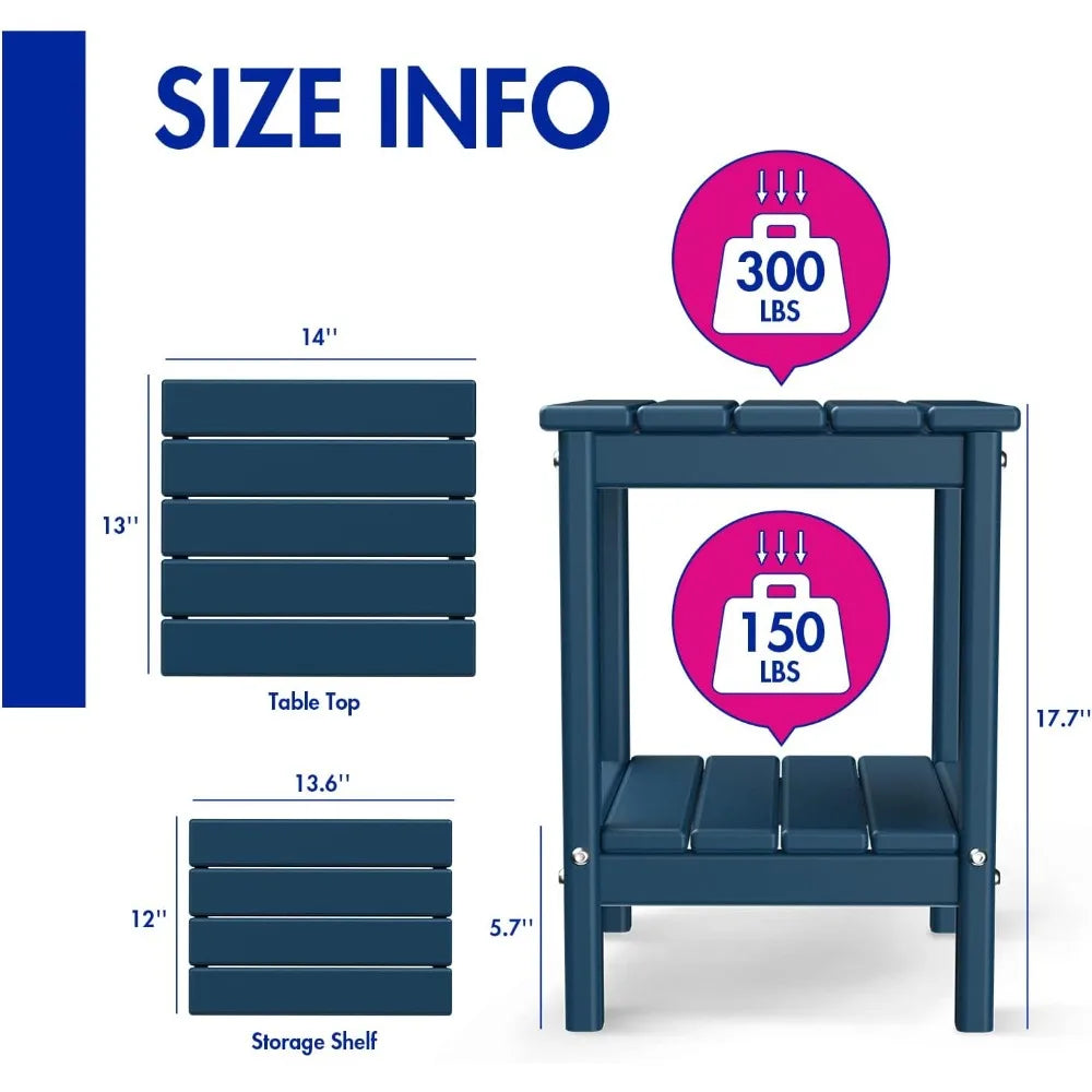 Outdoor-Side-Tables, Set of 2 Patio End-Table