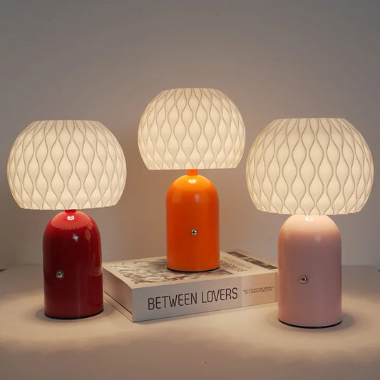 Cross border table lamp bedside lamp touch wireless charging new mushroom camping restaurant dimming bedroom night light