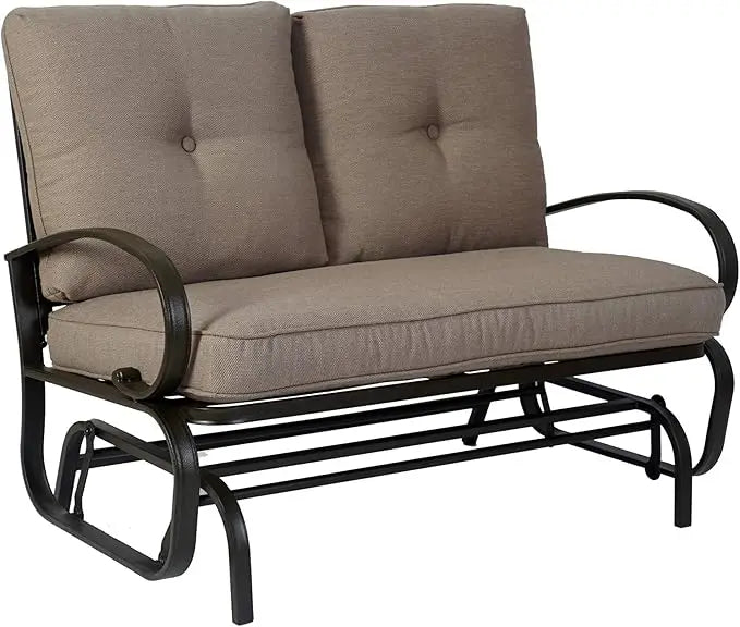 Patio Glider Bench - Rocking Loveseat and Cushioned Seats for Patio
