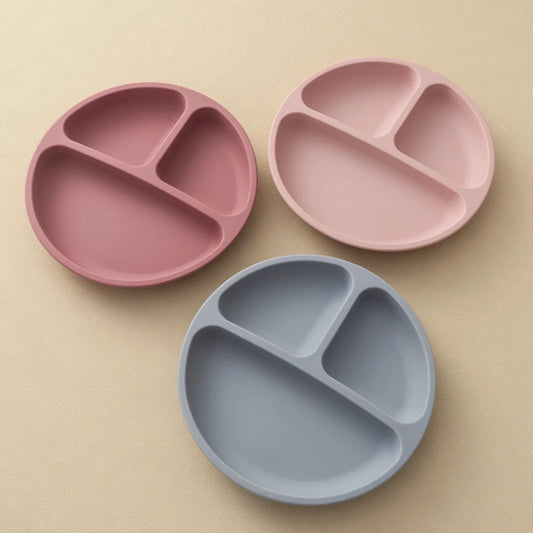 1PCS Baby Sucker Silicone Dining Plate BPA Free Children Dishes Suction Foodware Training