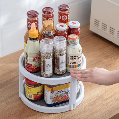 1/4Pcs 360 Rotatable Anti Sliding Kitchen Condiment Rotatable Storage