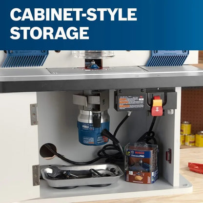 Benchtop Laminated MDF Top Cabinet Style Router Table with 2 Dust Collection Ports