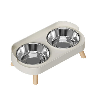 A Colorful Dopamine Pet Double Bowl Fashion Feeding Large Capacity Stainless Steel Dog Bowl Drinking Water Neck Cat Double Bowl