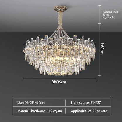 Crystal LED Modern Pendant Light Living Room Luxury Villa Bedroom Dining Room Lighting Home Decoration New Pendant Chandelier