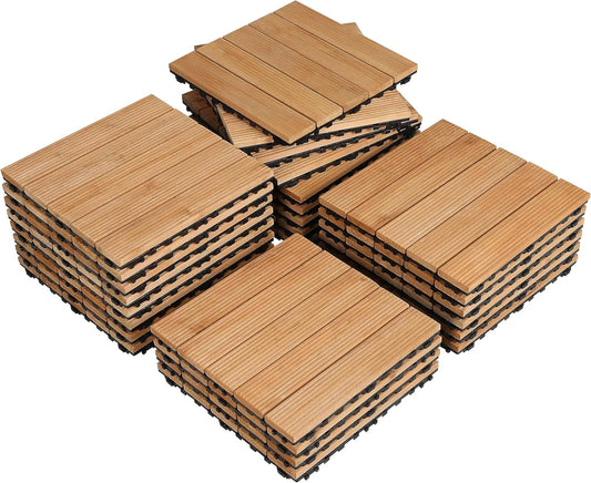 27PCS Interlocking Patio Deck Tiles Outdoor Flooring