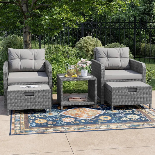 Outdoor 5 Piece Patio Conversation Set