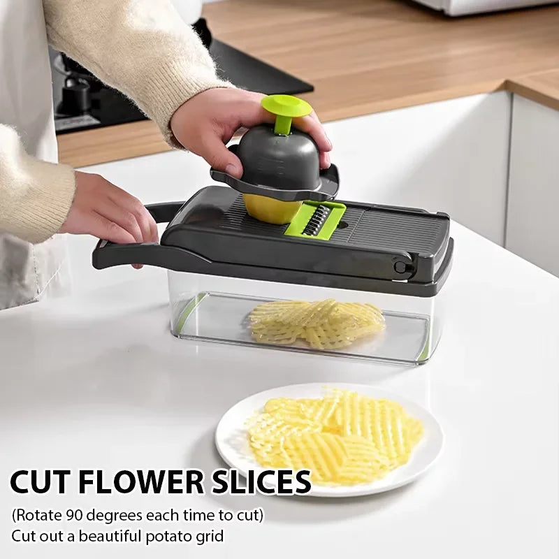 Vegetable Cutter Multifunctional Kitchen Tool, 5-in-1 Food Chopper