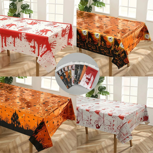 1Pcs Halloween Skeleton Pumpkin Spider Tablecloth Party Decoration