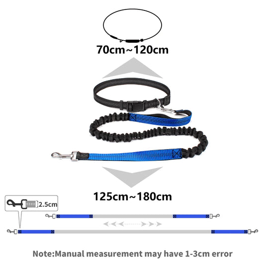 Hand Free Dog Leash for Pet Walking Running Jogging Adjustable Dog leash Waist Belt Chest Strap Traction Rope