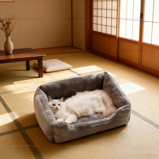 Cat nests are universal in all seasons.  Winter thickened kennel mats.