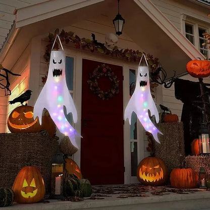 Halloween Hanging Ghost LED Luminous Lights, Emoticons Props for Outdoor Party Decoration