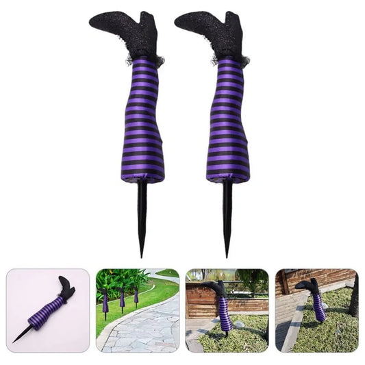 1PCS Halloween Decoration Evil Witch Leg Decoration Inverted  Courtyard Lawn Outdoor Garden Props
