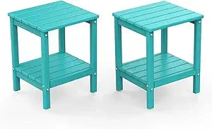 Outdoor-Side-Tables, Set of 2 Patio End-Table