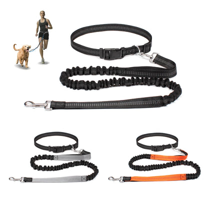 Hand Free Dog Leash for Pet Walking Running Jogging Adjustable Dog leash Waist Belt Chest Strap Traction Rope