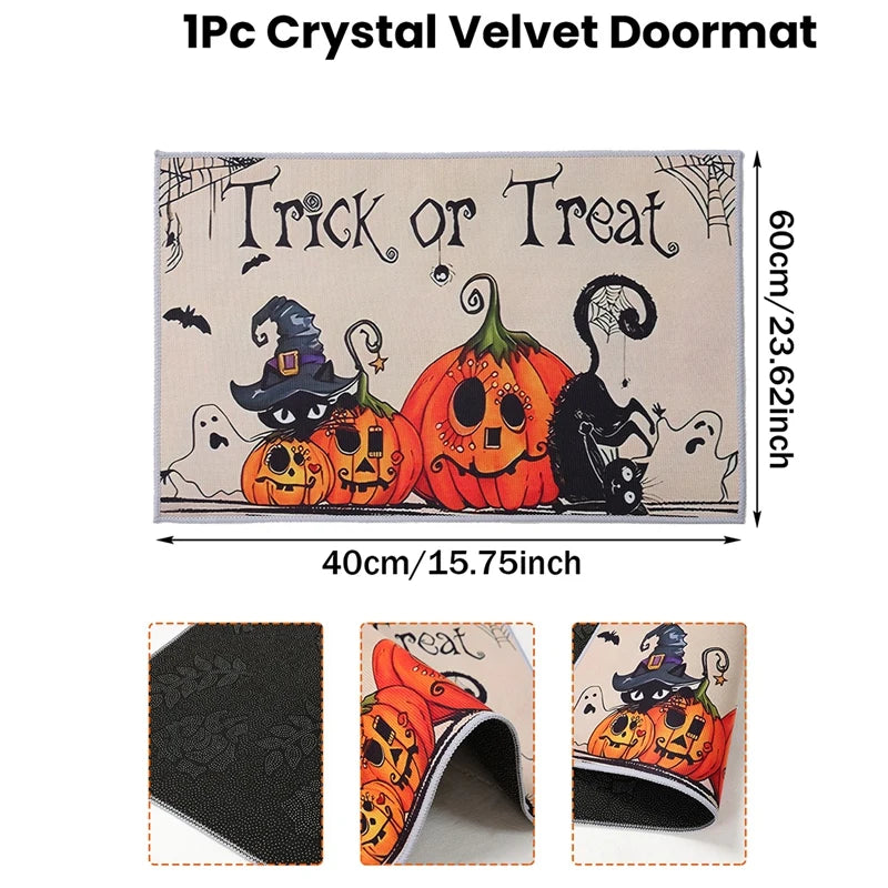 Halloween Crystal Velvet Doormat