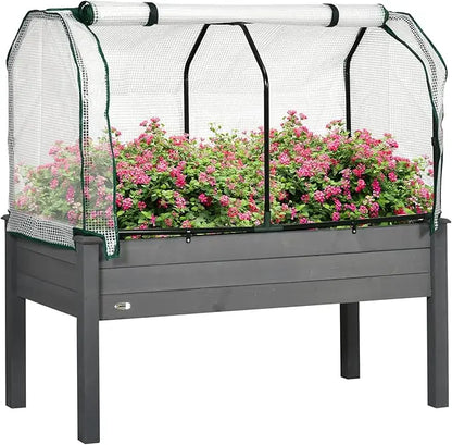 Raised Garden Bed with PE Greenhouse Cover