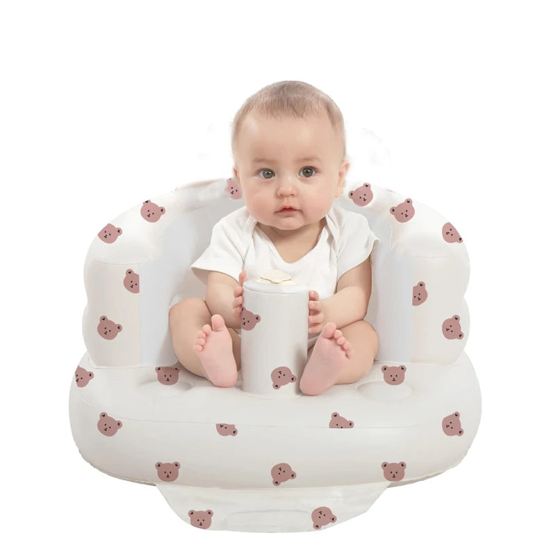 Inflatable Baby Sofa Bumbo Seat for Babies 3-36 Months. Built in Air Pump Baby Sofa Bumbo Seat for Learning to Sit, Feeding