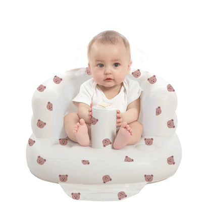 Inflatable Baby Sofa Bumbo Seat for Babies 3-36 Months. Built in Air Pump Baby Sofa Bumbo Seat for Learning to Sit, Feeding