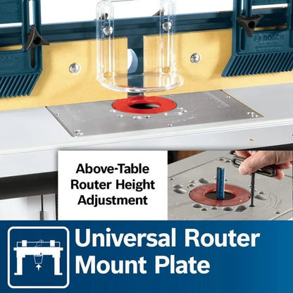 Benchtop Laminated MDF Top Cabinet Style Router Table with 2 Dust Collection Ports