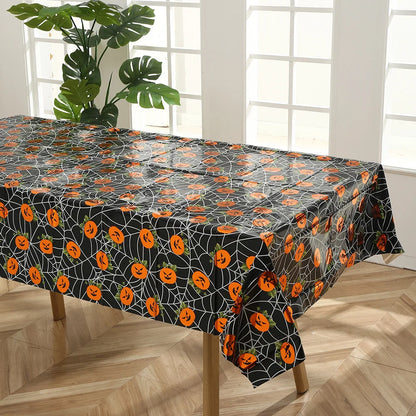 1Pcs Halloween Skeleton Pumpkin Spider Tablecloth Party Decoration