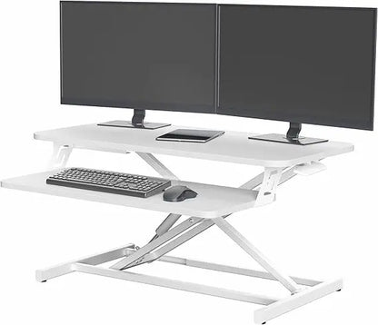 Height Adjustable Stand Up Desk, Tabletop Dual Monitor Riser Workstation