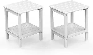 Outdoor-Side-Tables, Set of 2 Patio End-Table
