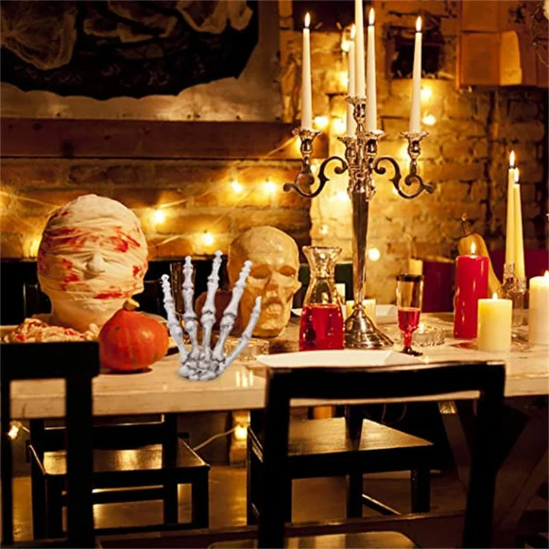 1-6Pair Halloween Skeleton Hand Bone Party Props