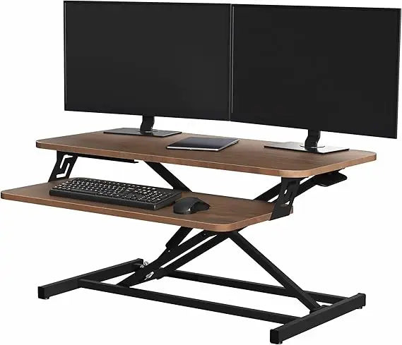 Height Adjustable Stand Up Desk, Tabletop Dual Monitor Riser Workstation