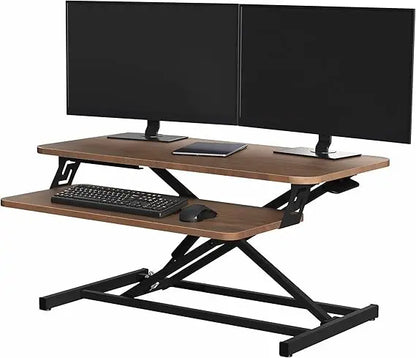 Height Adjustable Stand Up Desk, Tabletop Dual Monitor Riser Workstation