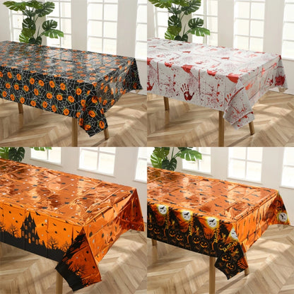 1Pcs Halloween Skeleton Pumpkin Spider Tablecloth Party Decoration