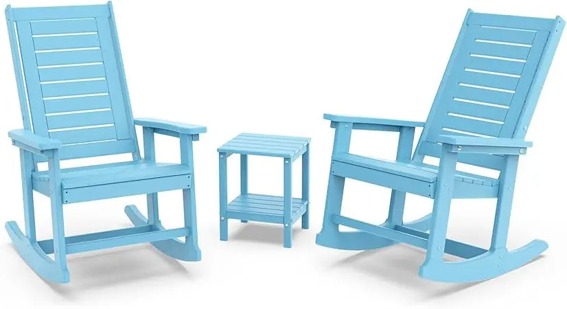 Outdoor 3-Piece - 2 Rocking Chairs with 1 Side Table