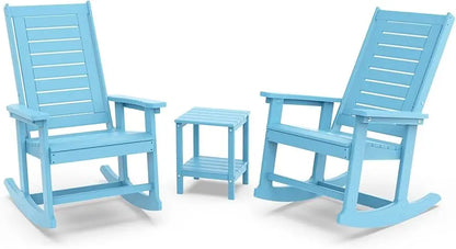 Outdoor 3-Piece - 2 Rocking Chairs with 1 Side Table