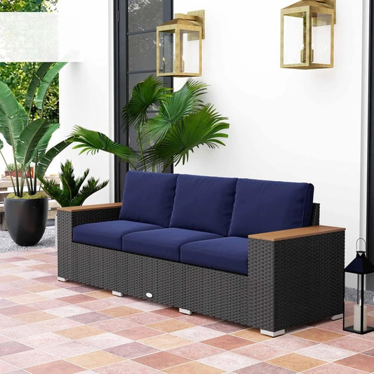 3-Seat Outdoor Patio Sofa with Cushions,