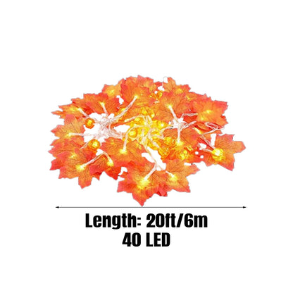 20ft 40 LED Maple Leaf Light String Party Decoration