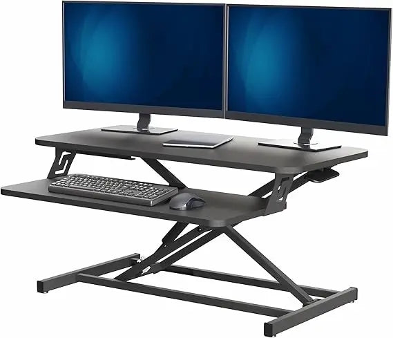 Height Adjustable Stand Up Desk, Tabletop Dual Monitor Riser Workstation