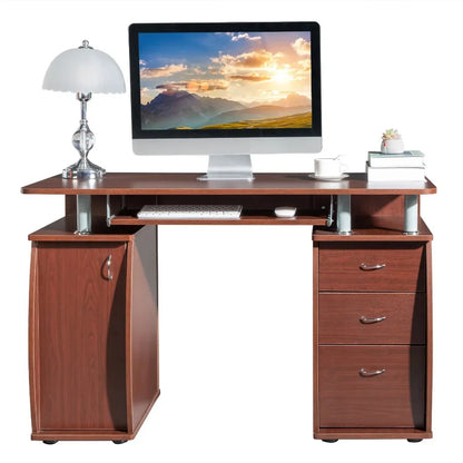 MDF Portable 1pc Door with 3pcs Drawers Computer Desk