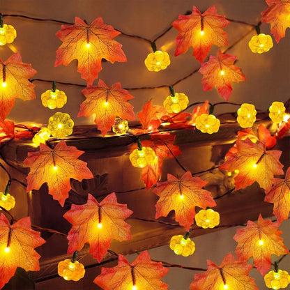 20ft 40 LED Maple Leaf Light String Party Decoration