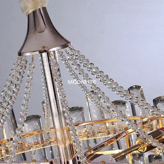 Crystal LED Modern Pendant Light Living Room Luxury Villa Bedroom Dining Room Lighting Home Decoration New Pendant Chandelier